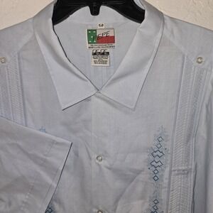 PEPE Brand Guayabera style Shirt Men size 50 XXL Hawaiian Button Up Mexico